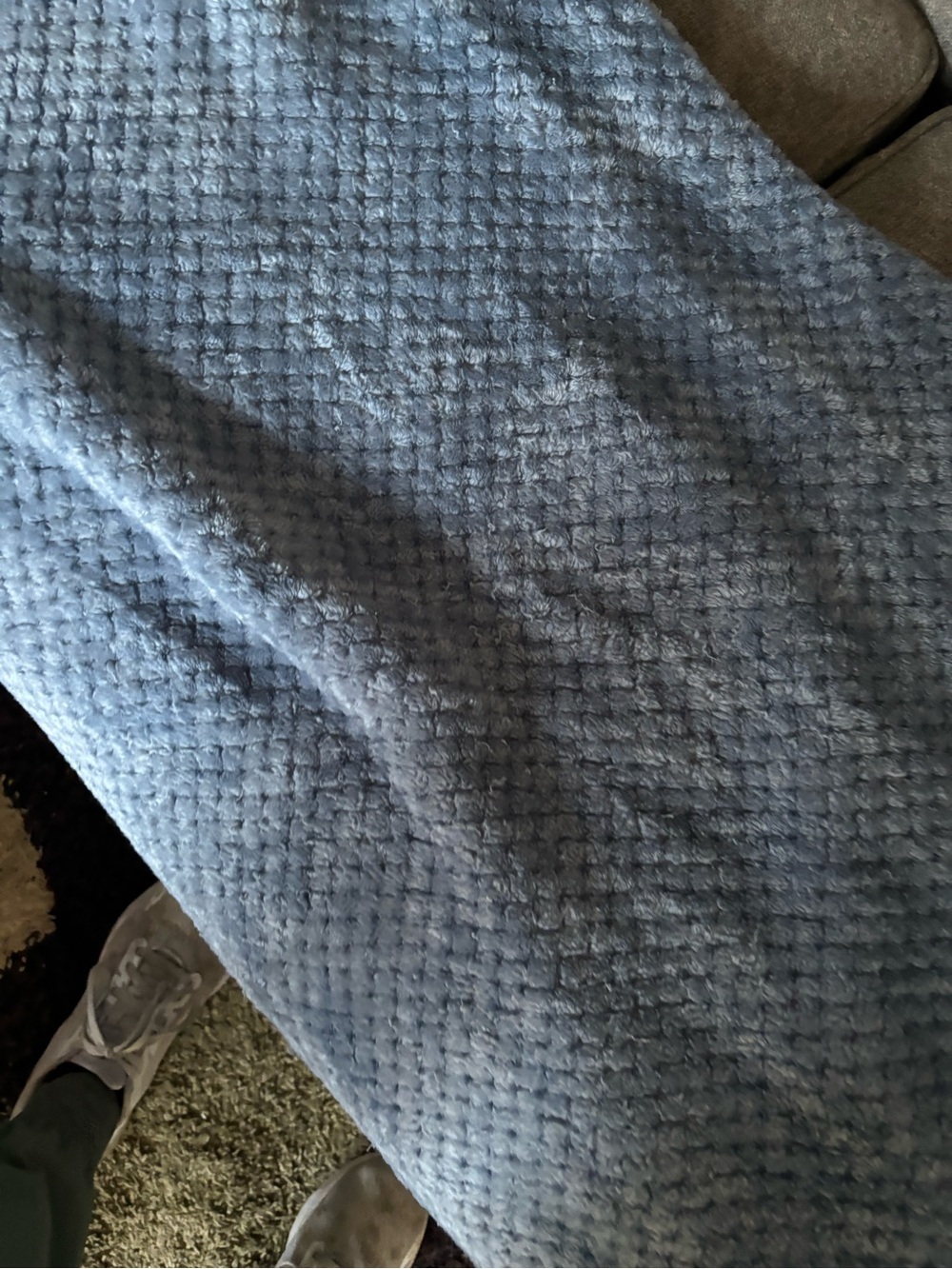 Soft Textured Blue Throw Blanket - Cozy Home Bedding